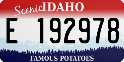 ID license plate E192978