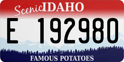 ID license plate E192980