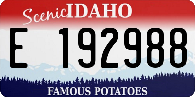 ID license plate E192988