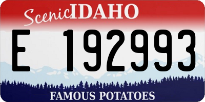 ID license plate E192993