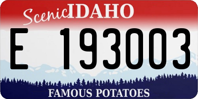 ID license plate E193003