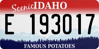 ID license plate E193017