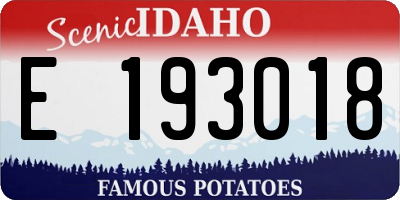 ID license plate E193018