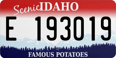 ID license plate E193019