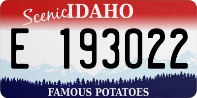 ID license plate E193022