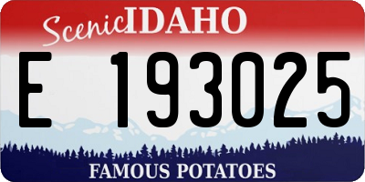 ID license plate E193025