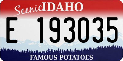 ID license plate E193035