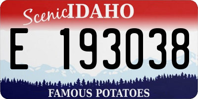 ID license plate E193038