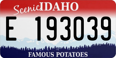 ID license plate E193039