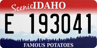 ID license plate E193041
