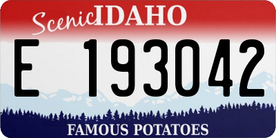 ID license plate E193042