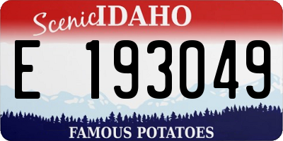 ID license plate E193049