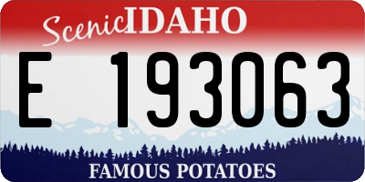 ID license plate E193063