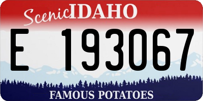 ID license plate E193067