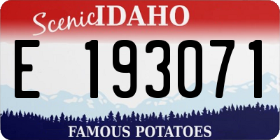 ID license plate E193071