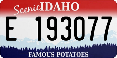 ID license plate E193077