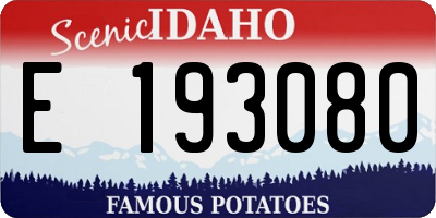 ID license plate E193080