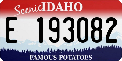 ID license plate E193082