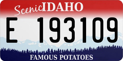 ID license plate E193109
