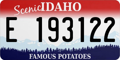 ID license plate E193122