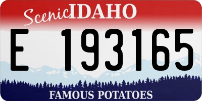 ID license plate E193165