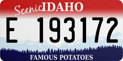 ID license plate E193172
