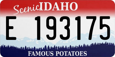 ID license plate E193175