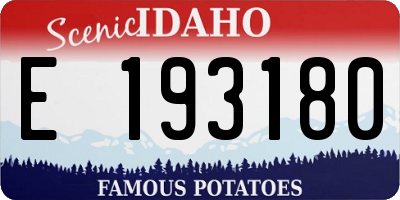 ID license plate E193180