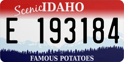 ID license plate E193184