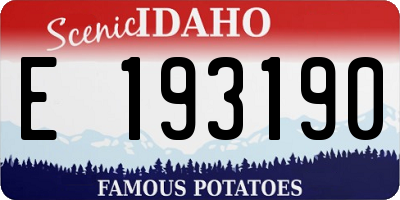 ID license plate E193190