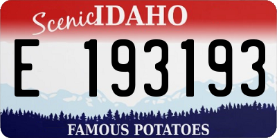 ID license plate E193193