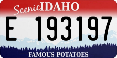 ID license plate E193197