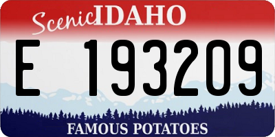 ID license plate E193209