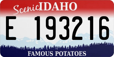 ID license plate E193216