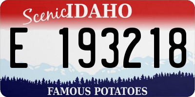 ID license plate E193218