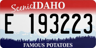 ID license plate E193223