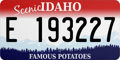 ID license plate E193227