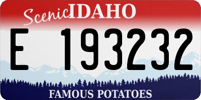 ID license plate E193232