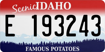 ID license plate E193243