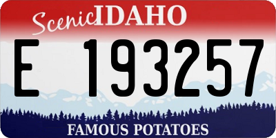 ID license plate E193257
