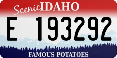 ID license plate E193292