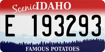 ID license plate E193293