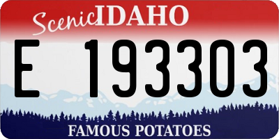 ID license plate E193303