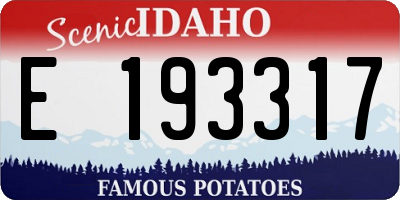 ID license plate E193317