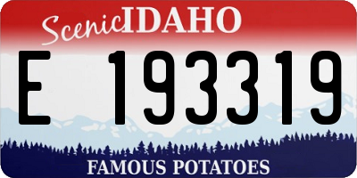 ID license plate E193319