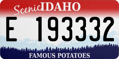 ID license plate E193332