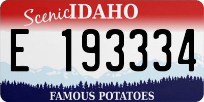 ID license plate E193334