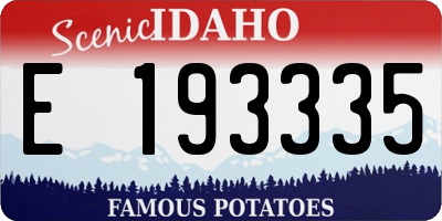 ID license plate E193335