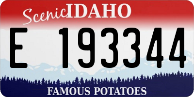 ID license plate E193344