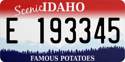 ID license plate E193345